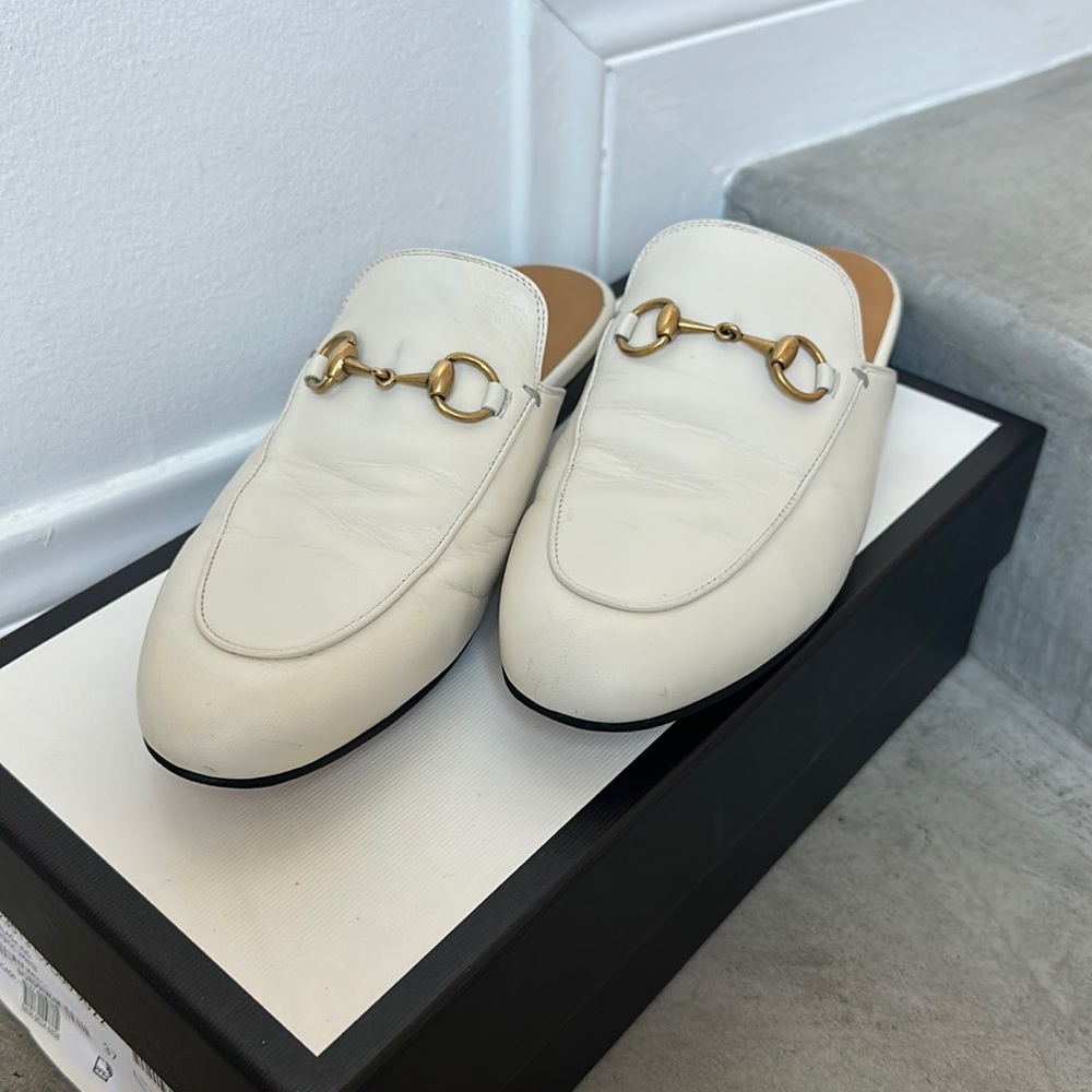 Gucci Princetown mystic white mules 423513 size 37